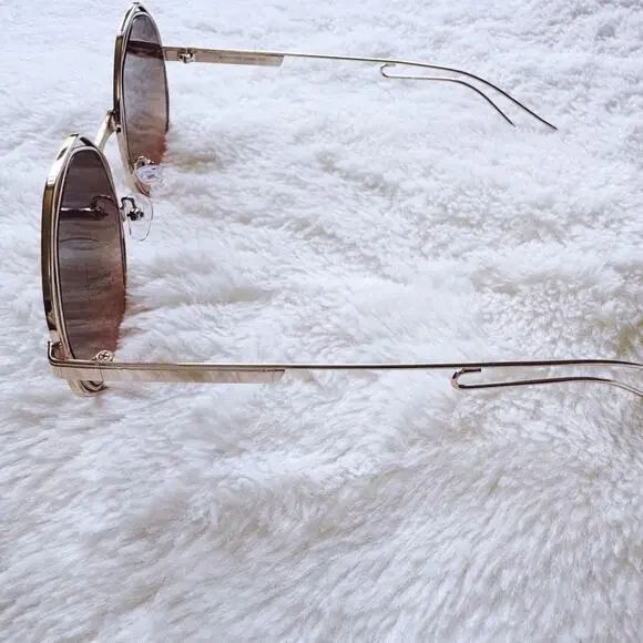 Seraphina Brown Geometric Sunglasses - Picture 8 of 13